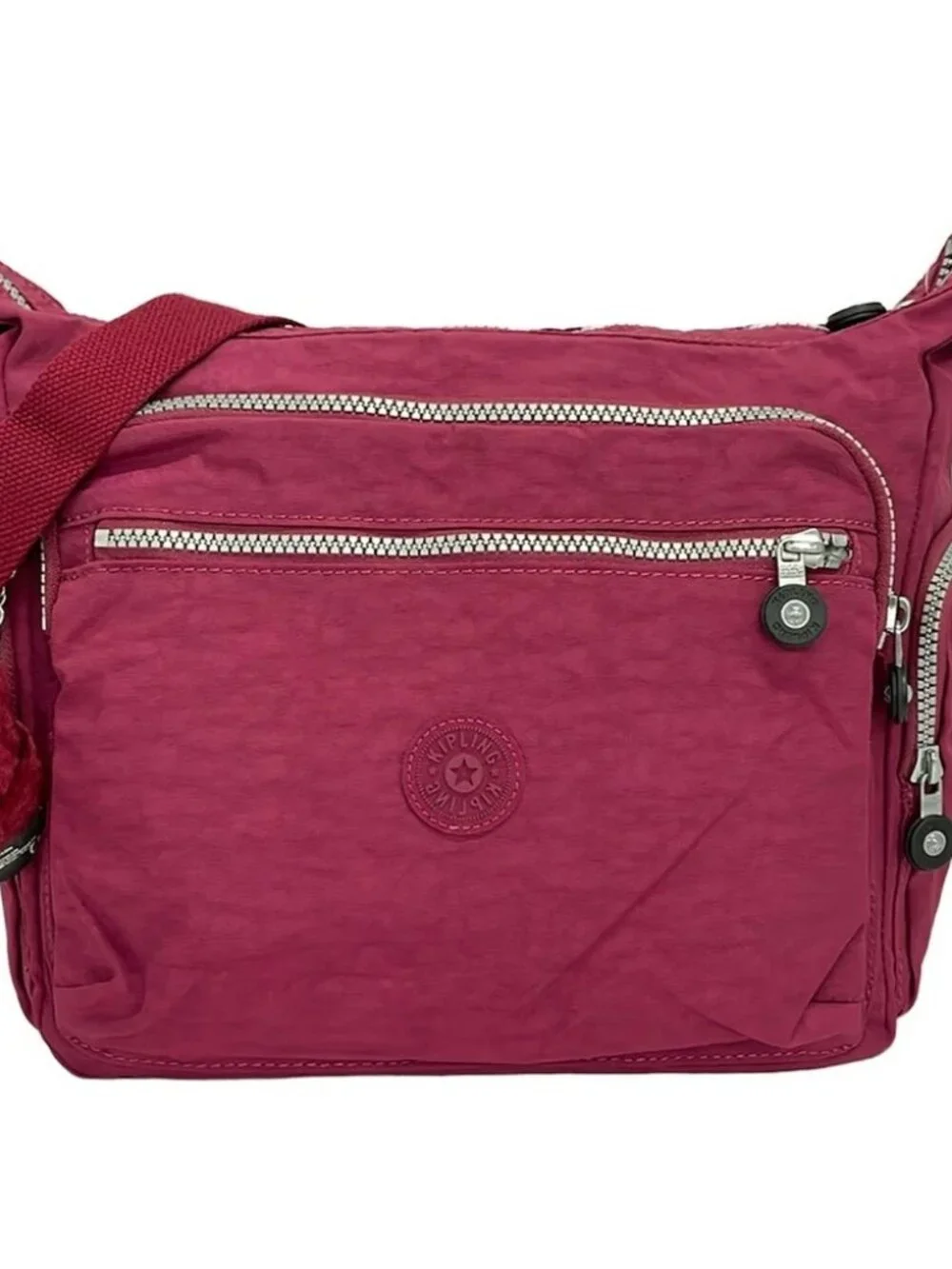 Kipling Pink Purple Nylon Shoulder Bag